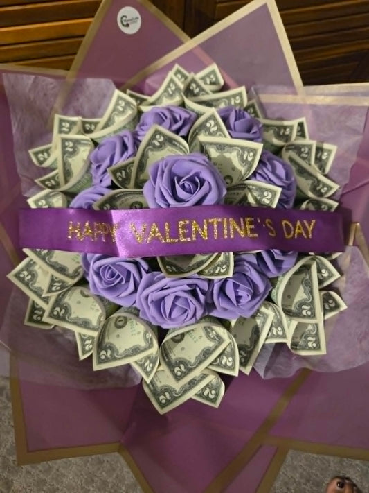Large Money Bouquet: PURPLE