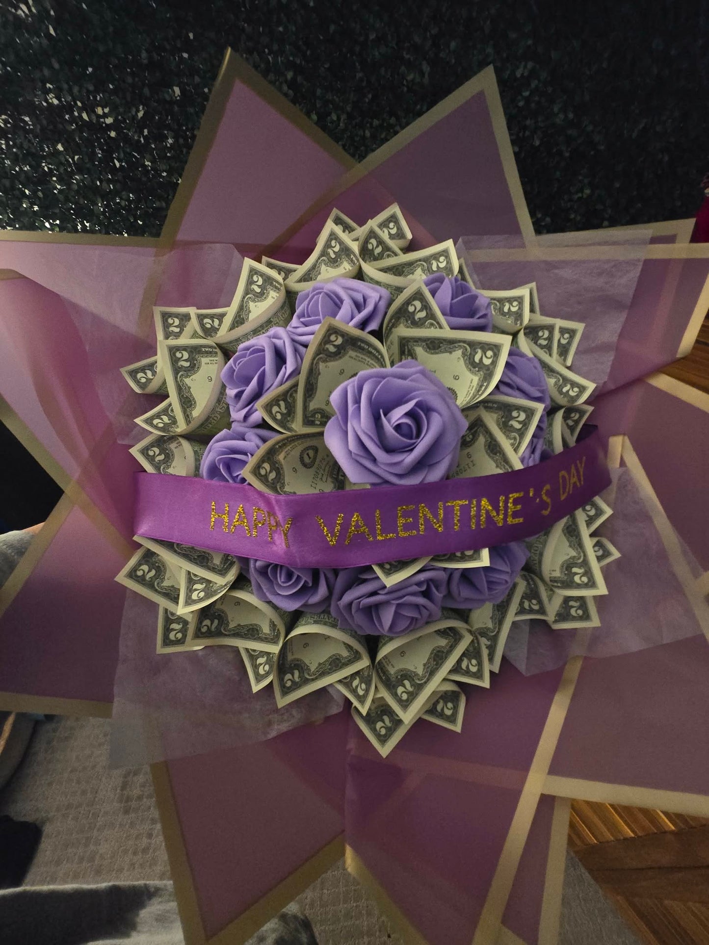 Large Money Bouquet: PURPLE