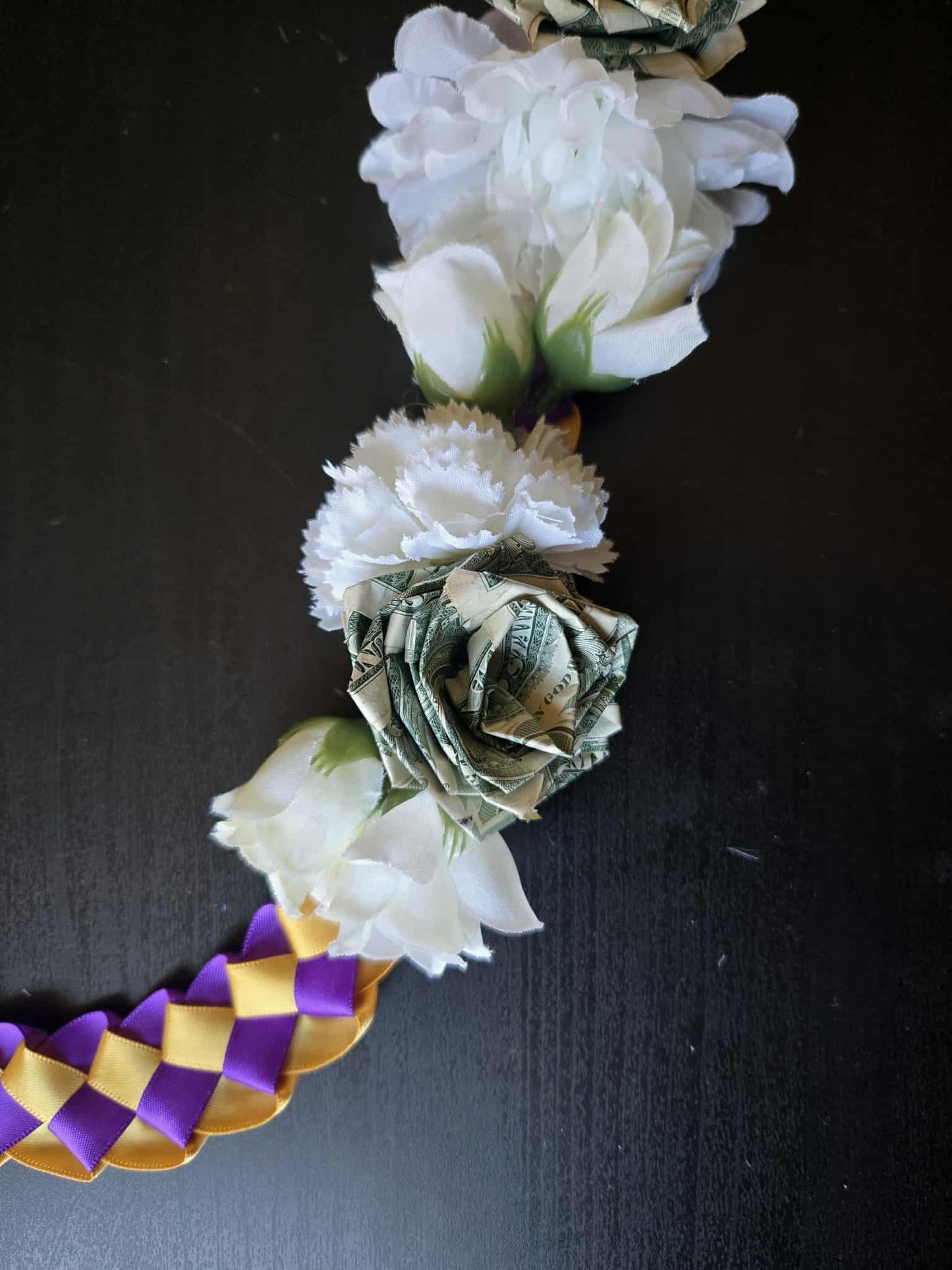 Braided Money Lei: PURPLE & YELLOW