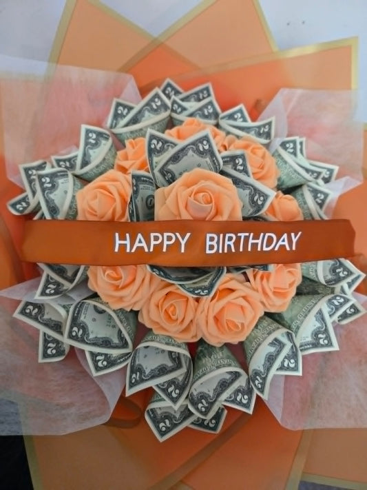 Large Money Bouquet: ORANGE