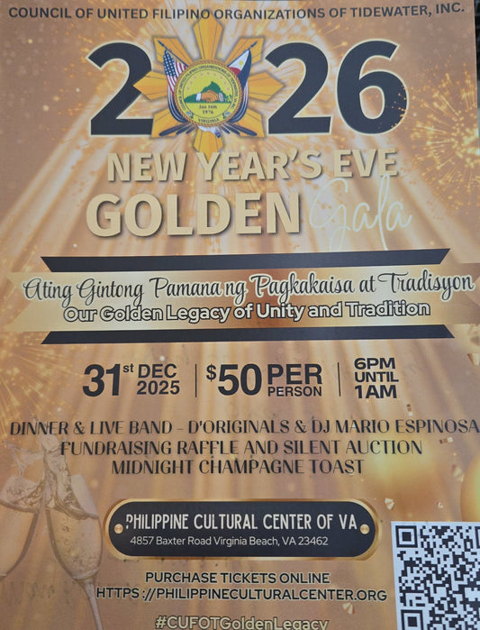 Dec 31, 2025 | 2026 New Year's Eve Golden Gala | 6pm-1am