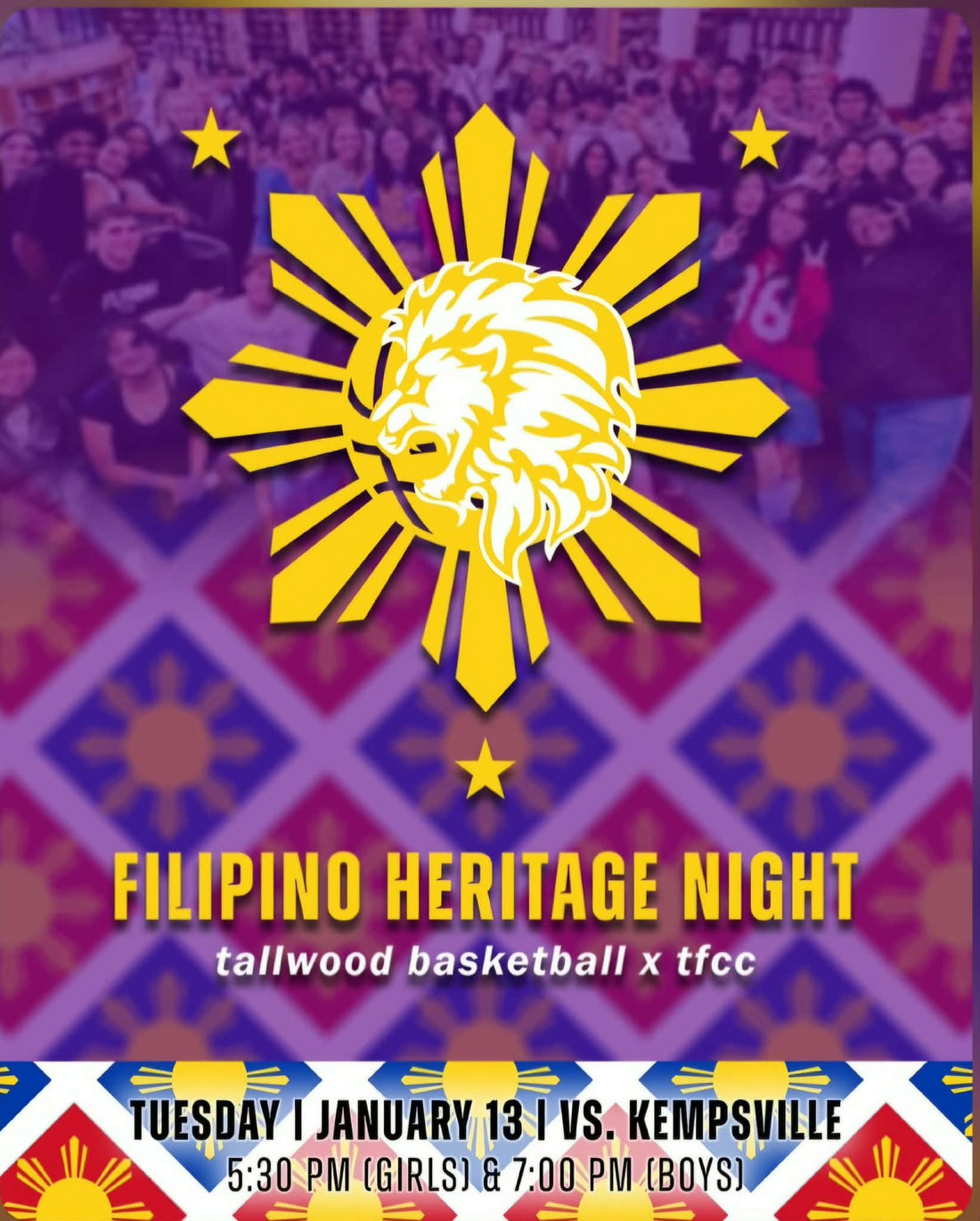 Jan 13, 2026 | Filipino Heritage Night @ Tallwood High School | Tuesday 5pm-9pm