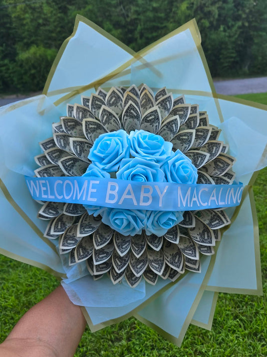 Large Money Bouquet: LIGHT BLUE