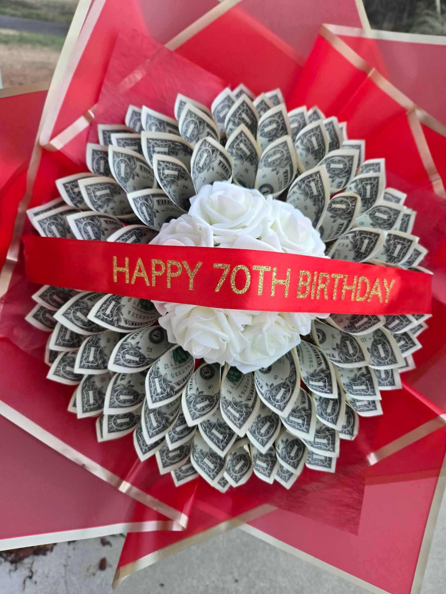 Large Money Bouquet: RED