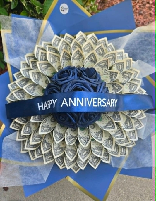 Large Money Bouquet: NAVY