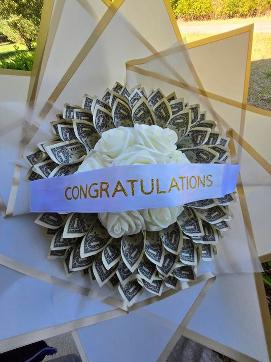 Large Money Bouquet: WHITE