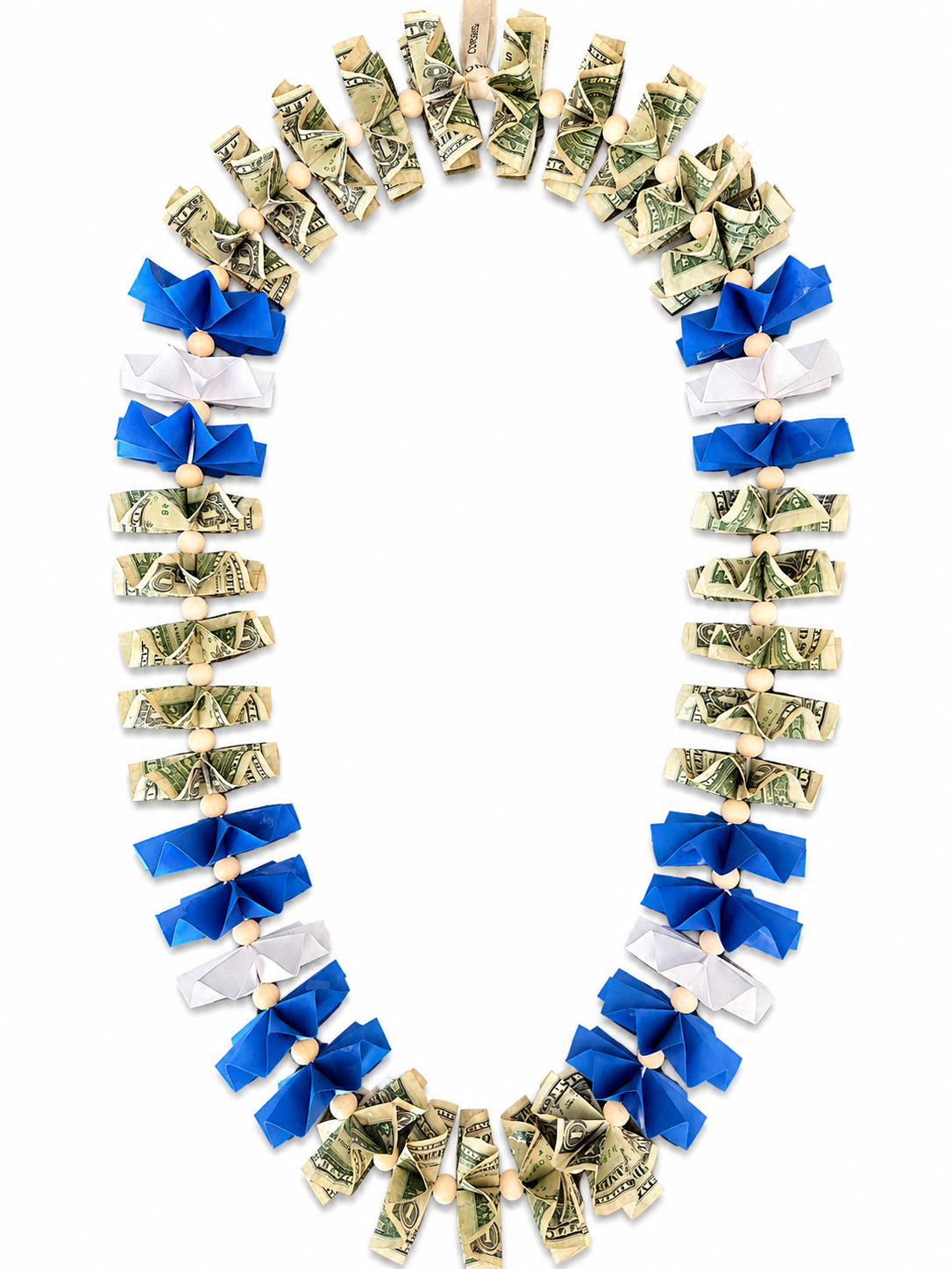 Classic Money Lei: ROYAL BLUE