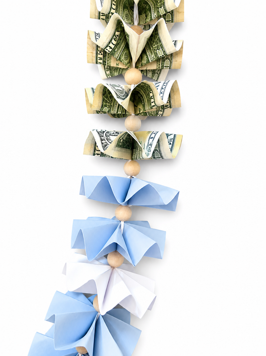 Classic Money Lei: LIGHT BLUE
