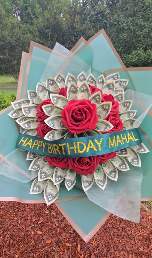 Luxury Money Bouquet: 50 Dollars Cash on Bouquet