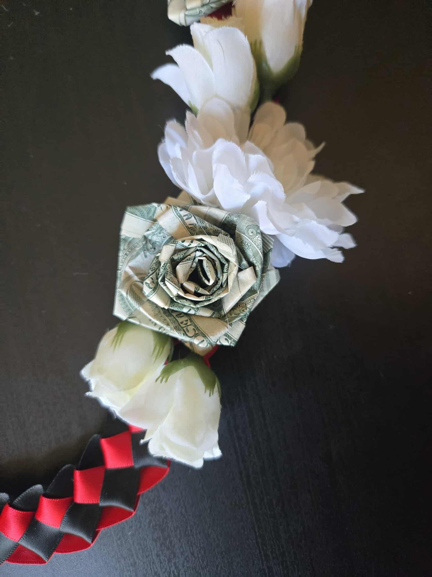 Braided Lei: BLACK & RED