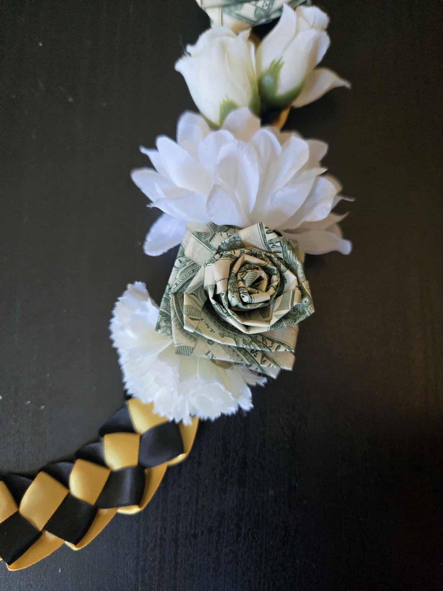 Braided Money Lei: BLACK & YELLOW