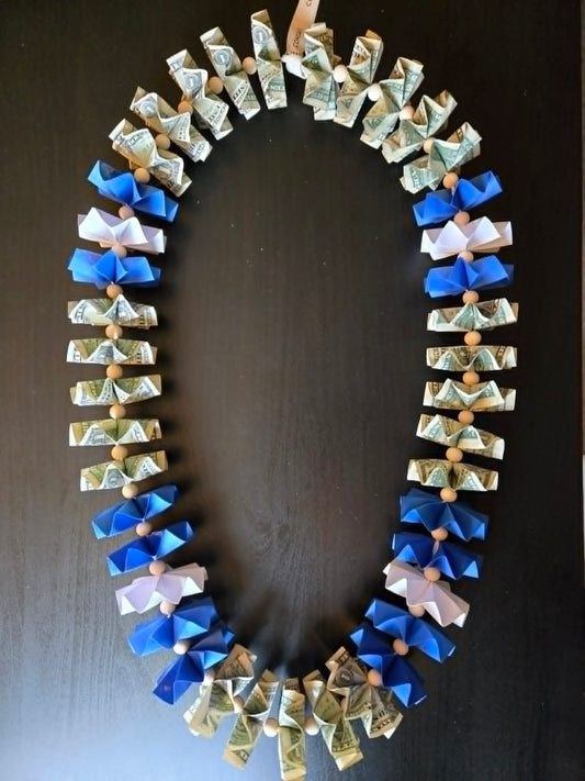 Classic Money Lei: ROYAL BLUE