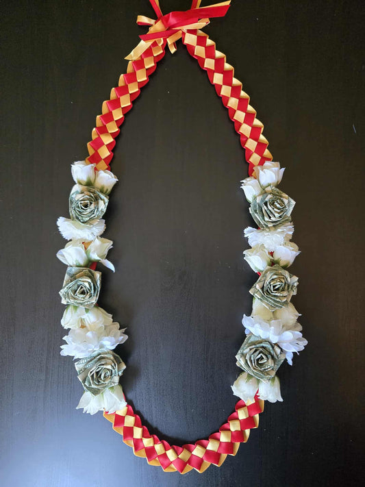 Braided Lei: RED & YELLOW