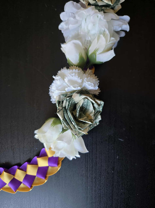 Braided Lei: PURPLE & YELLOW