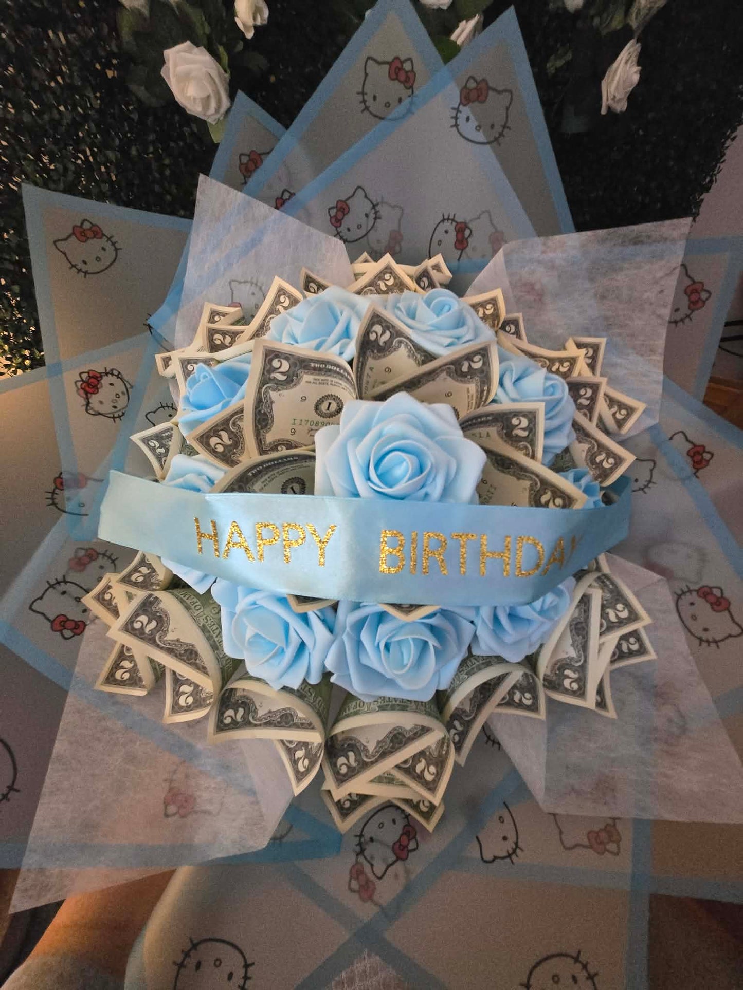 Hello Kitty-Inspired Bouquet: Large LIGHT BLUE