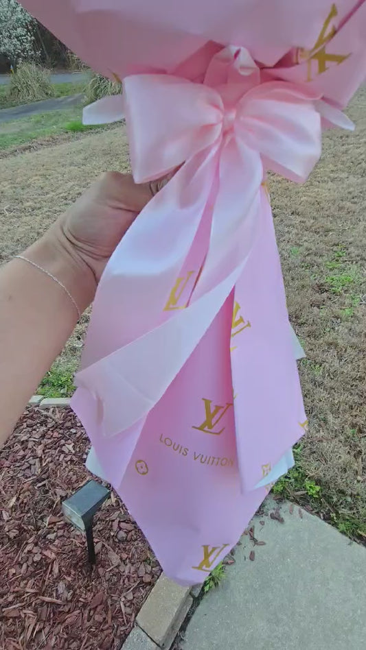 Large Designer-Inspired Money Bouquet: LOUIS VUITTON Pink Style