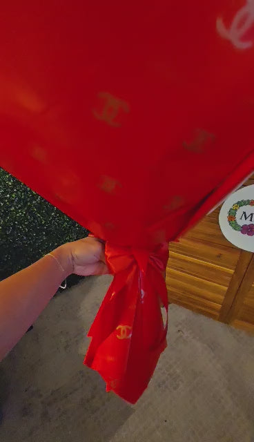 Large Designer-Inspired Money Bouquet: CHANEL Red Style